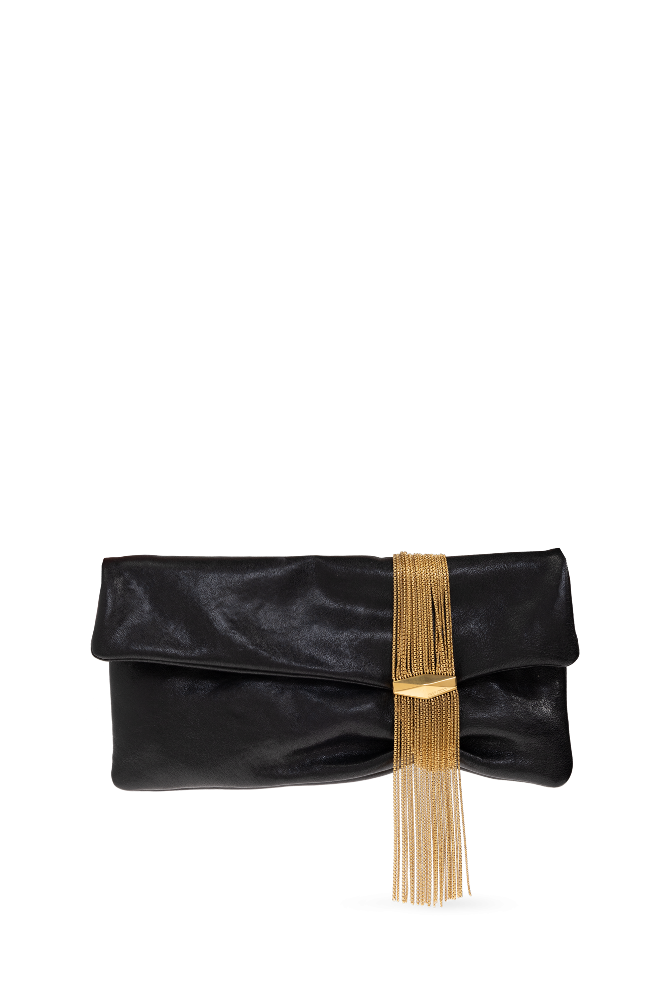 クラッチバッグ Jimmy Choo Zandra Clutch Bag In Black llic Leather Zandra crystal-embellished leather clutch in black - Jimmy